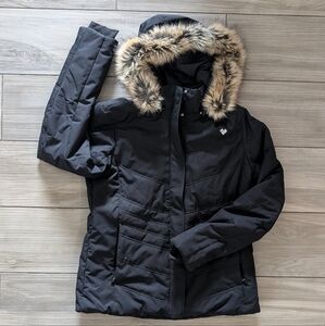 Obermeyer Heavy Winter Lined Jacket With Removable Faux Fur Hood